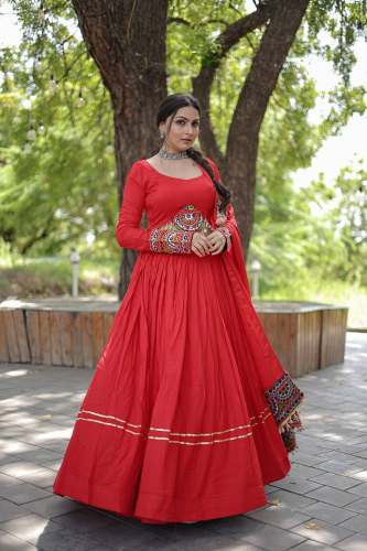 Made for Navratri Season, Red Readymade Rayon Lehenga choli Set﻿