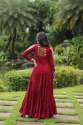 Maroon Colored Attractive Partywear Gown  thumb 3