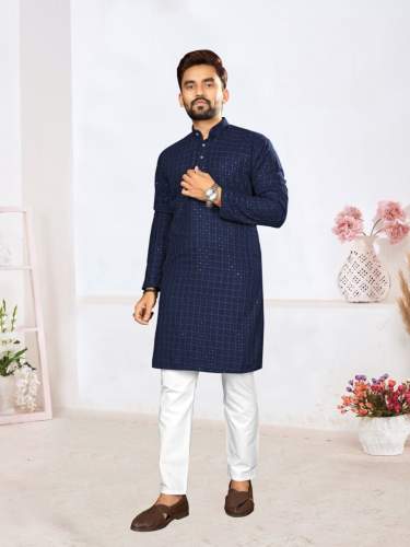 Mens Lucknowi And Sequence Work Kurtas Collection 