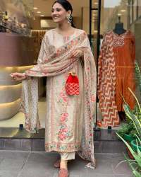 Multicoloured  kurti with  work and Dupatta