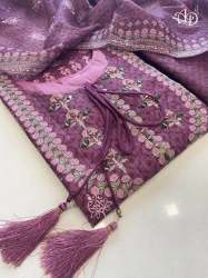 Muslin Silk Dress With Sequence Worked