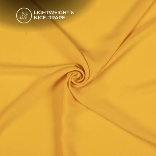 Mustard Yellow Plain Moss Georgette Fabric