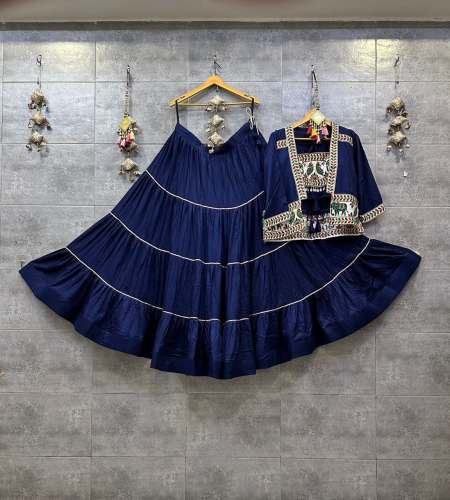 Navratiri Collection Reyon Cotton Gamthi Work Lehenga Choli 