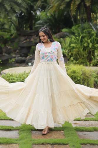 Navratri Gown  with Kutchi Gamthi Work. 
