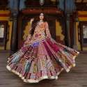 Navratri Special Butter Silk Printed Lehenga Choli With Mirror Work   thumb 1