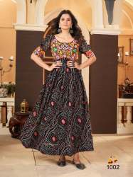 Navratri Special Long Frill Gown with heavy Gamthi Work 