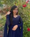 Navy Blue Heavy Georgette With Embroidery Work Gown thumb 2