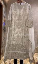 NEW ARRIVAL FAUX GEORGETTE WITH EMBROIDERY SEQUENCE DESIGN WORK KURTI SET