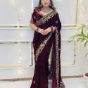 New Arrivel Velvet seuence work saree 