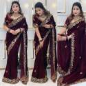 New Arrivel Velvet seuence work saree  thumb 3
