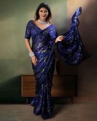 New Bollywood Saree With Sequins Design 