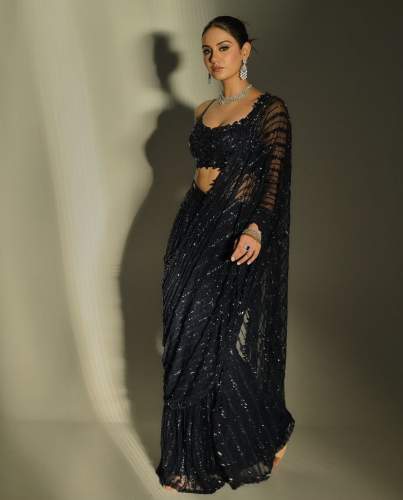 New Bollywood Sequins Embroidery work Saree