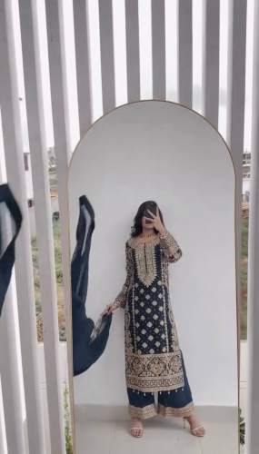 New Collection In Faux Georgette With Heavy Embroidery Sequence Work