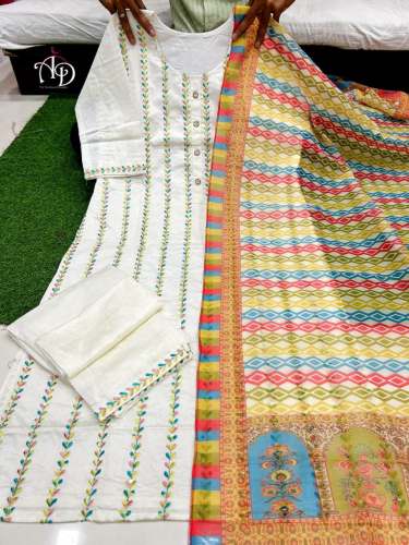 New Cotton Silk Kurti With Pant Set 