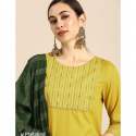New Designer Cotton Kurti Pant With Dupatta thumb 1
