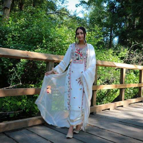 New Designer Embroidery Work Kurti Plazzo Set 