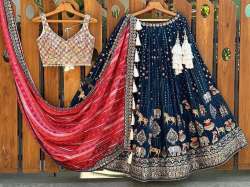 New Designer Foux Georgette Lehenga Choli With Sequence Work 