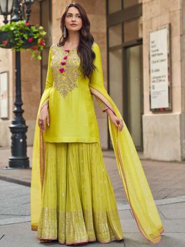 New Designer Party Top Pallazo & Dupatta Set