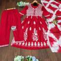 new-designer-rayon-cotton-kurti-pant-set-with-chik