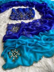 NEW DESIGNER SOFT GEORGGET  SAREE 