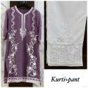 New  Launching Heavy Embroidery Work Straight Kurti with Pant thumb 4