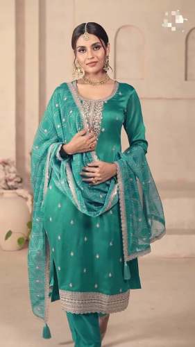 NEW LUNCH DESIGNER SEQUENCE EMBROIDERED WORK TOP AND PANT WITH DUPATTA
