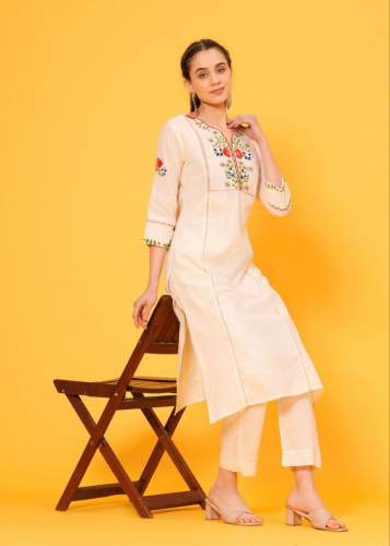 Off White Handwork two Piece set Kurti