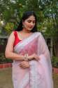 ORGANZA EMBRODERY WORK SAREE thumb 6