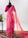 Organza Floral and Foil Print Saree