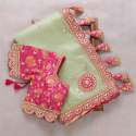 Organza Heavy Gota Embroidery Border Saree thumb 2