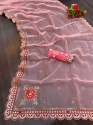 Organza Heavy Gota Embroidery Border Saree thumb 6