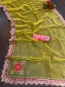 Organza Heavy Gota Embroidery Border Saree thumb 7
