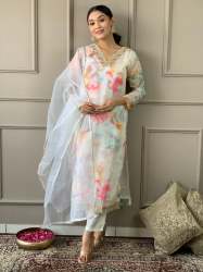 Organza Printed and embroidered 