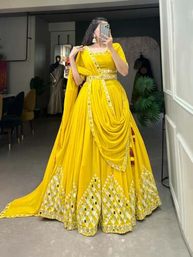 Original Mirror Work  Sequins and embroidery  LEHENGA