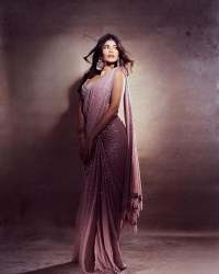 Party Wear Faux Georgette Thread And Sequence Work Saree