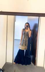 Party Wear Faux Georgette With Embroidery Work Sharara Suit 