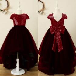 Party Wear Girl Net Gown With Sequencing Pattern 