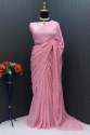 Party Wear Heavy Georgette Saree With Threads & Sequence Work  thumb 4