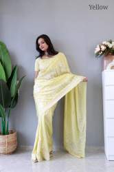 Party Wear Pure Chinon silk Saree