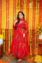  Party Wear Red Color Anarkali 3-Pair Suit Set  thumb 2