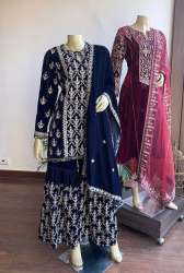 Party Wear Velvet Stitched Suit from Royal Export