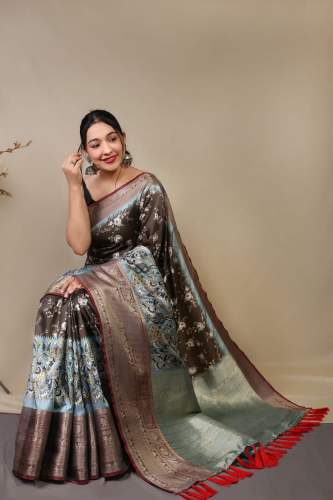 PenKalamkari Pure kanchi Digital Printed Saree