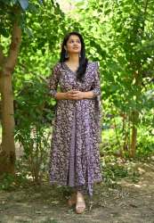 Premium Cotton Heavy Work Neckline Anarkali Kurti Pant & Dupatta
