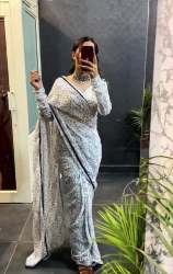 Premium Georgette Printed Saree With Heavy Lace Border 