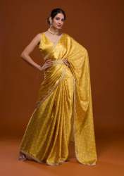 Premium Japan Satin Saree With Embroidery & Sequence Work 