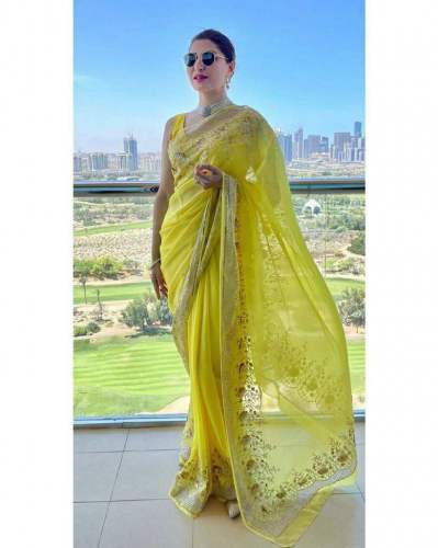 Presenting Beautiful Georgette Saree With Embroidery Work 