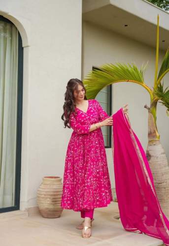 Presenting Faux Georgette With Embroidery Work Gown