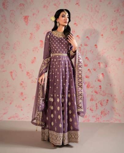 Presenting New Collection Heavy Chinon Silk Gown -Pent Dupatta Set