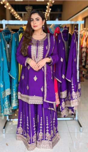 Presenting New Collection Pure Cinon Top-Sarara and Dupatta Set
