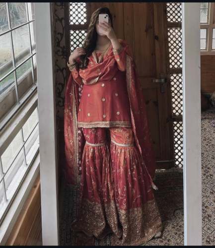 PRESENTING NEW DESIGNER CHIINNON SILK SHARARA SET WITH EMBROIDERY WORK
